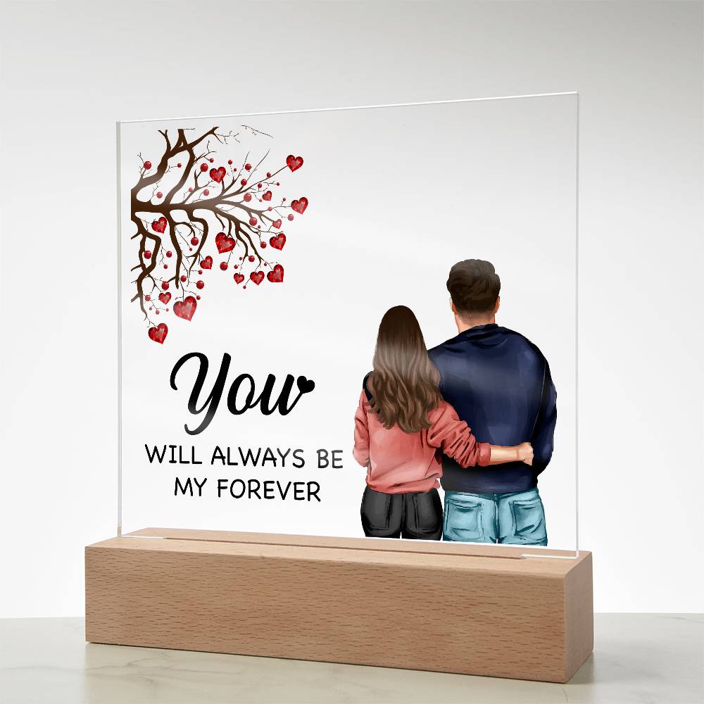 Love My Forever Printed Square Shaped Acrylic Plaque-Express Your Love Gifts