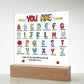 Teacher's ABC Printed Square Shaped Acrylic Plaque-Express Your Love Gifts
