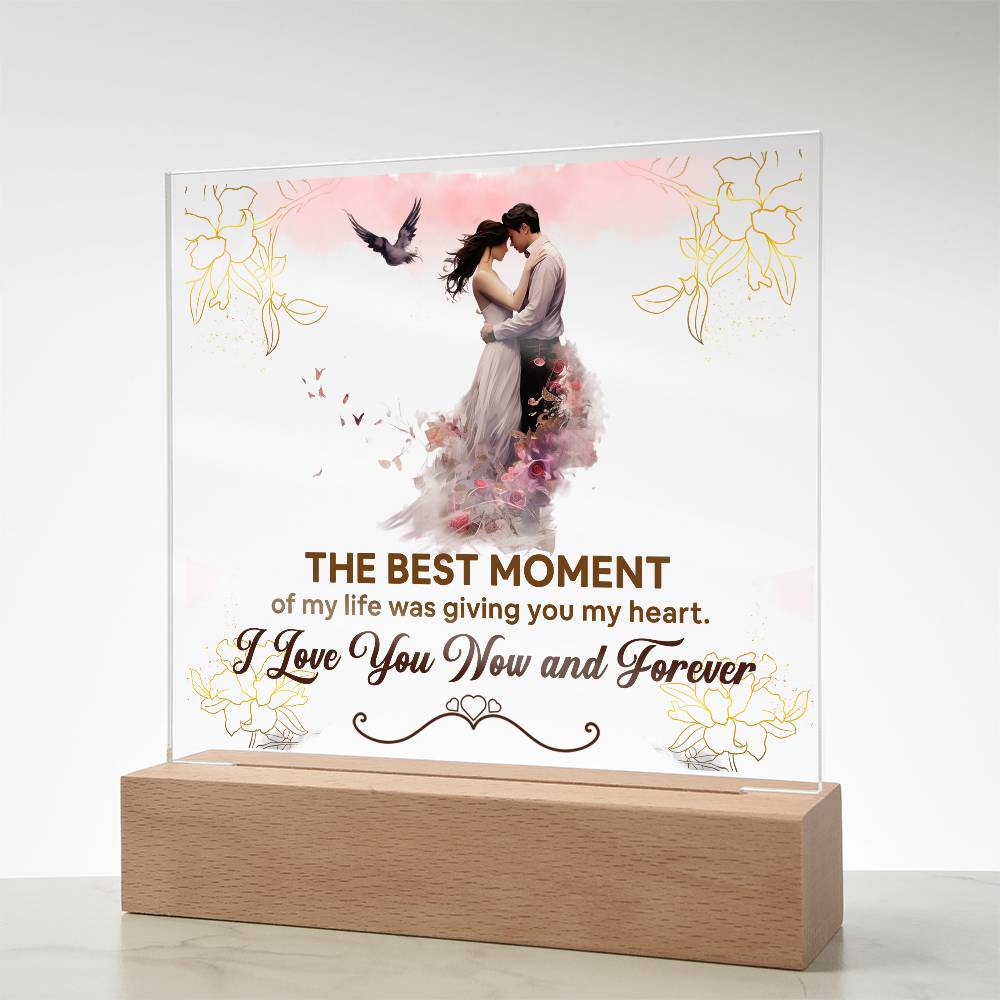 The Best Moment Printed Square Shaped Acrylic Plaque-Express Your Love Gifts