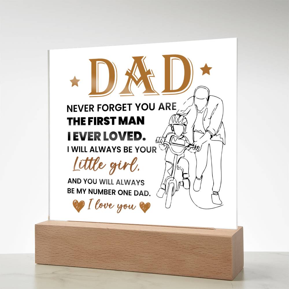 Dad Never Forget Printed Square Shaped Acrylic Plaque-Express Your Love Gifts