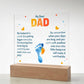 My Dear Dad My Footprint is Small Printed Square Shaped Acrylic Plaque-Express Your Love Gifts