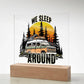 Camping Around Printed Square Shaped Acrylic Plaque-Express Your Love Gifts
