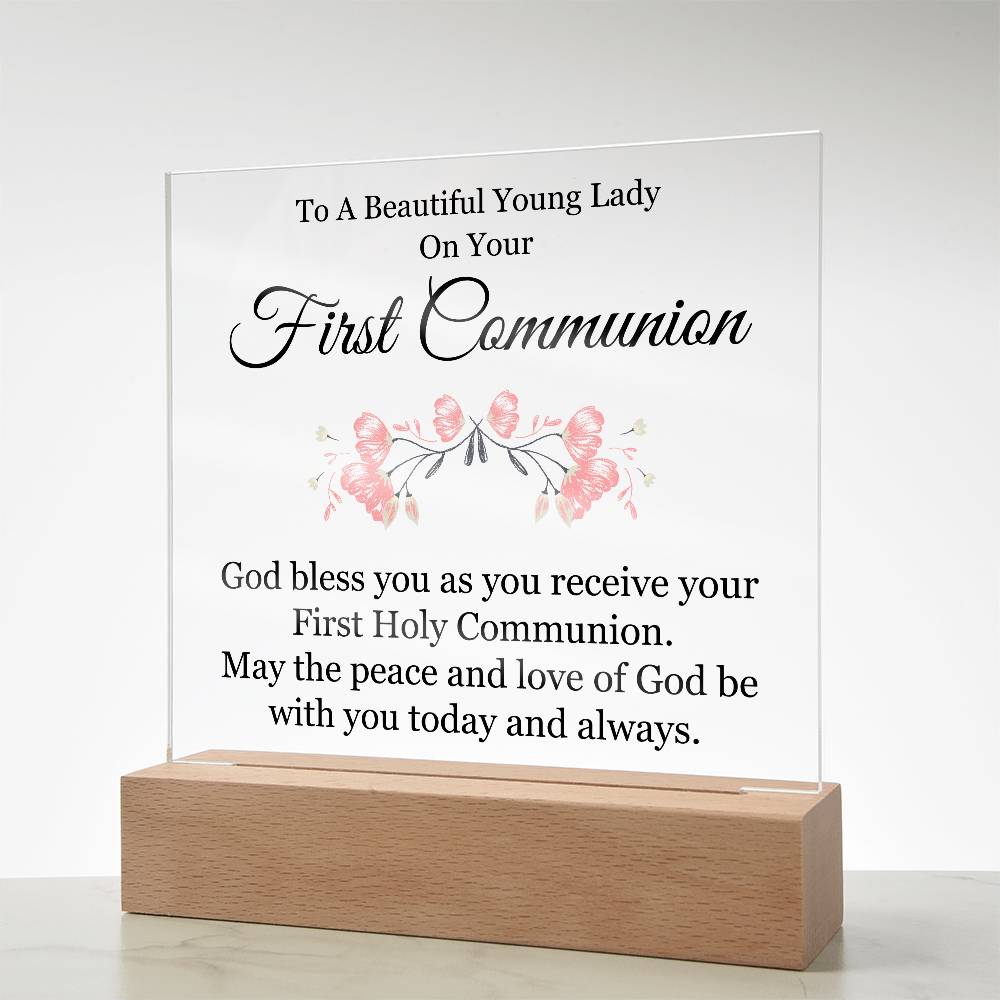 First Communion Printed Square Shaped Acrylic Plaque-Express Your Love Gifts