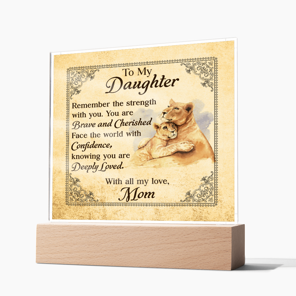 To My Daughter From Mom Deeply Loved Printed Square Shaped Acrylic Plaque-Express Your Love Gifts