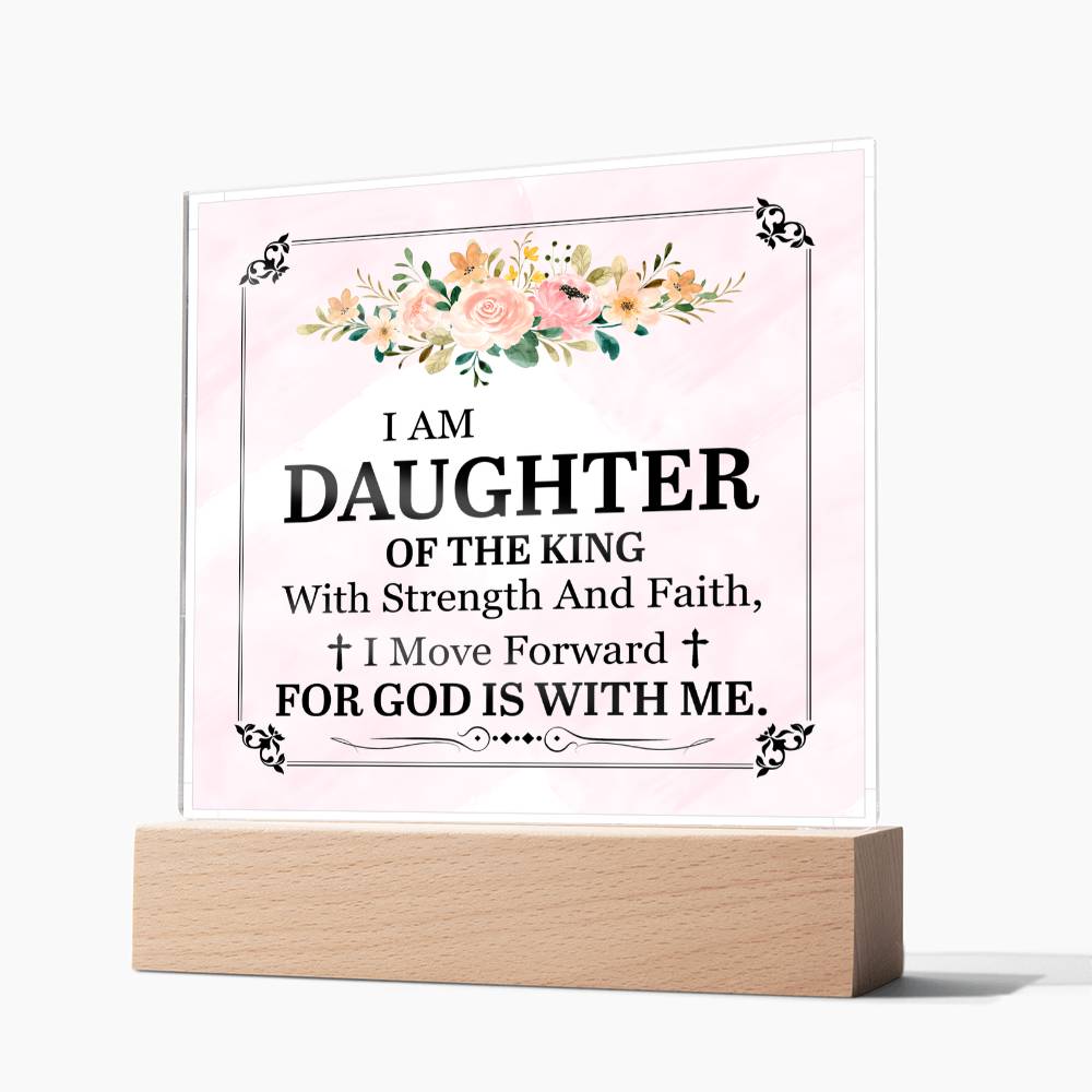 Personalized To My Daughter I Am Daughter of the King Printed Square Shaped Acrylic Plaque-Express Your Love Gifts