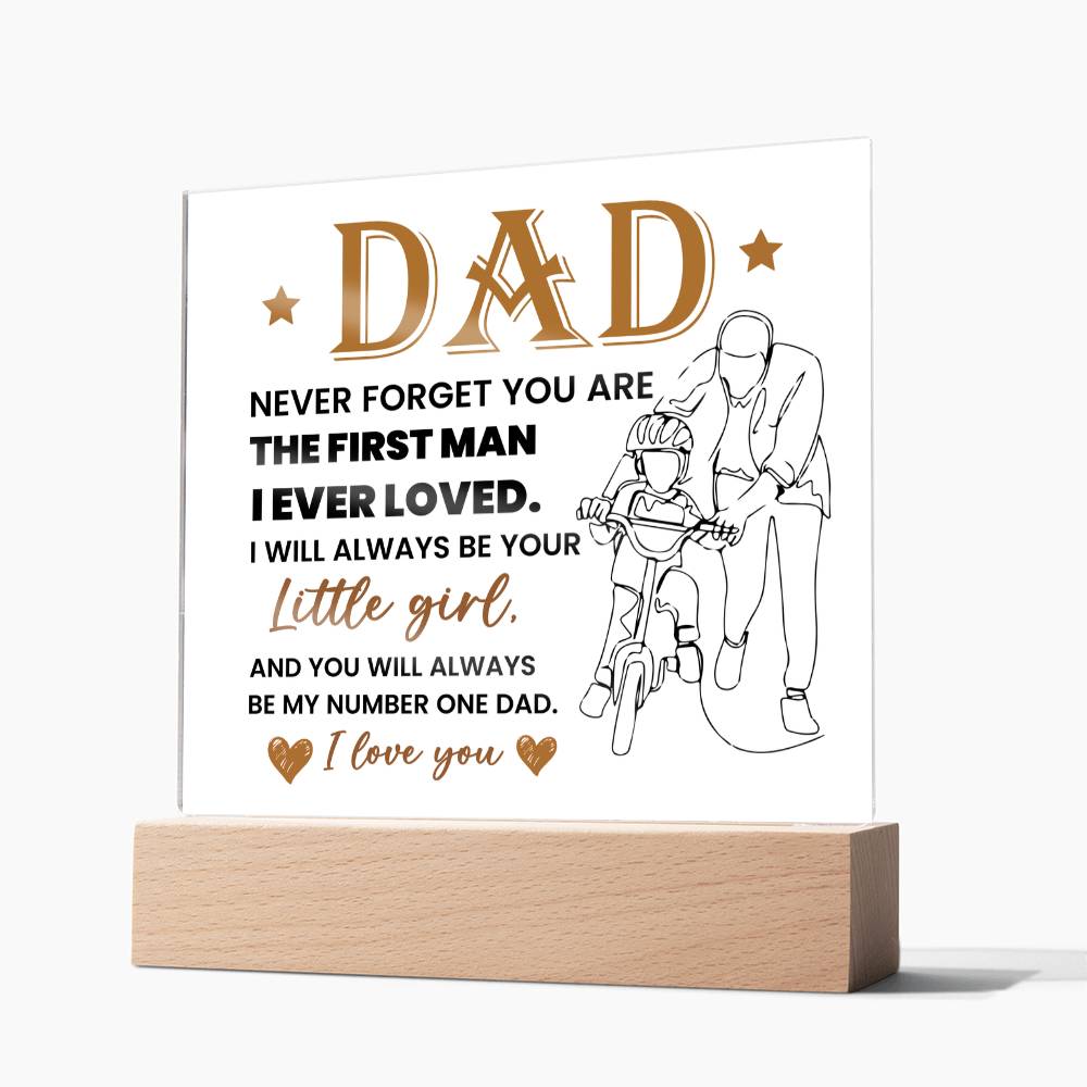 Dad Never Forget Printed Square Shaped Acrylic Plaque-Express Your Love Gifts
