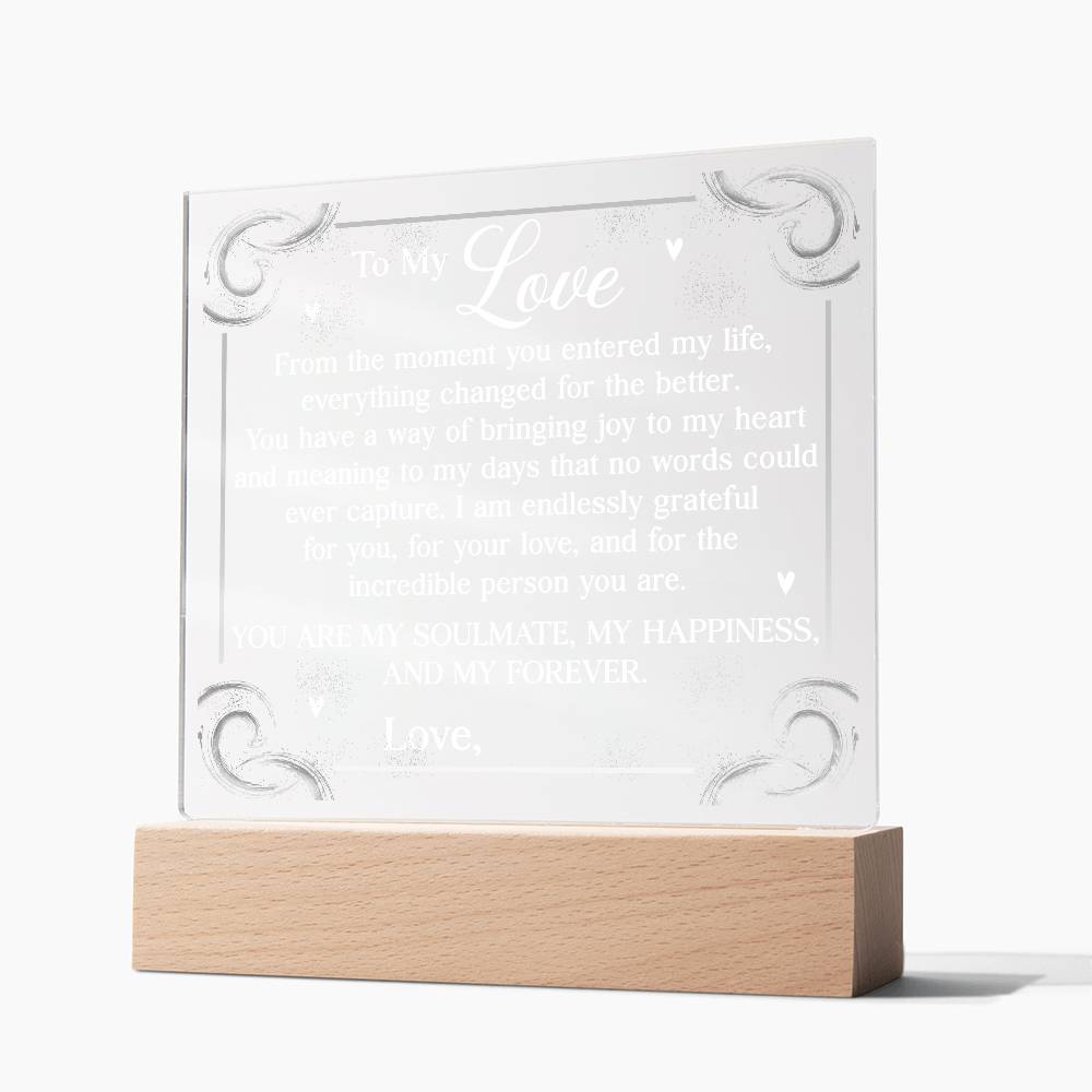 Personalized You Are My Soulmate Printed Square Shaped Acrylic Plaque-Express Your Love Gifts