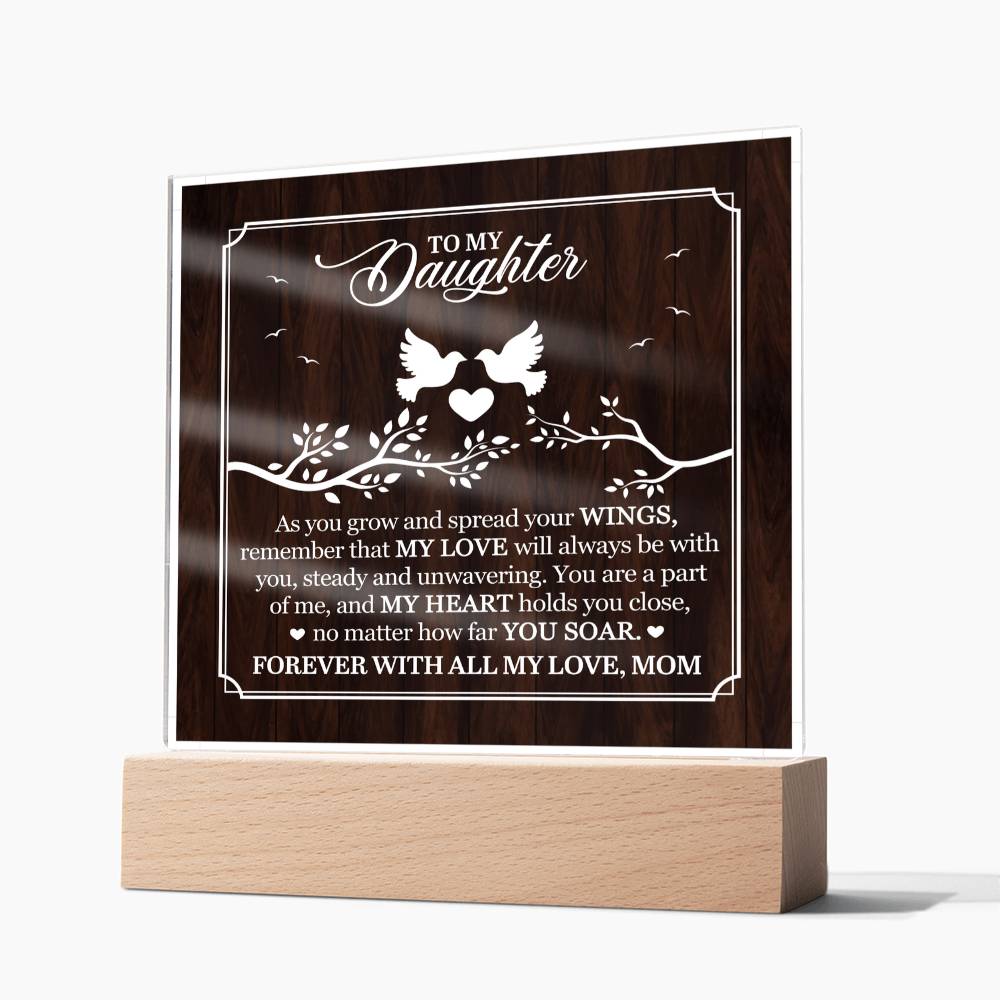 Personalized To My Daughter From Mom My Love Printed Square Shaped Acrylic Plaque-Express Your Love Gifts