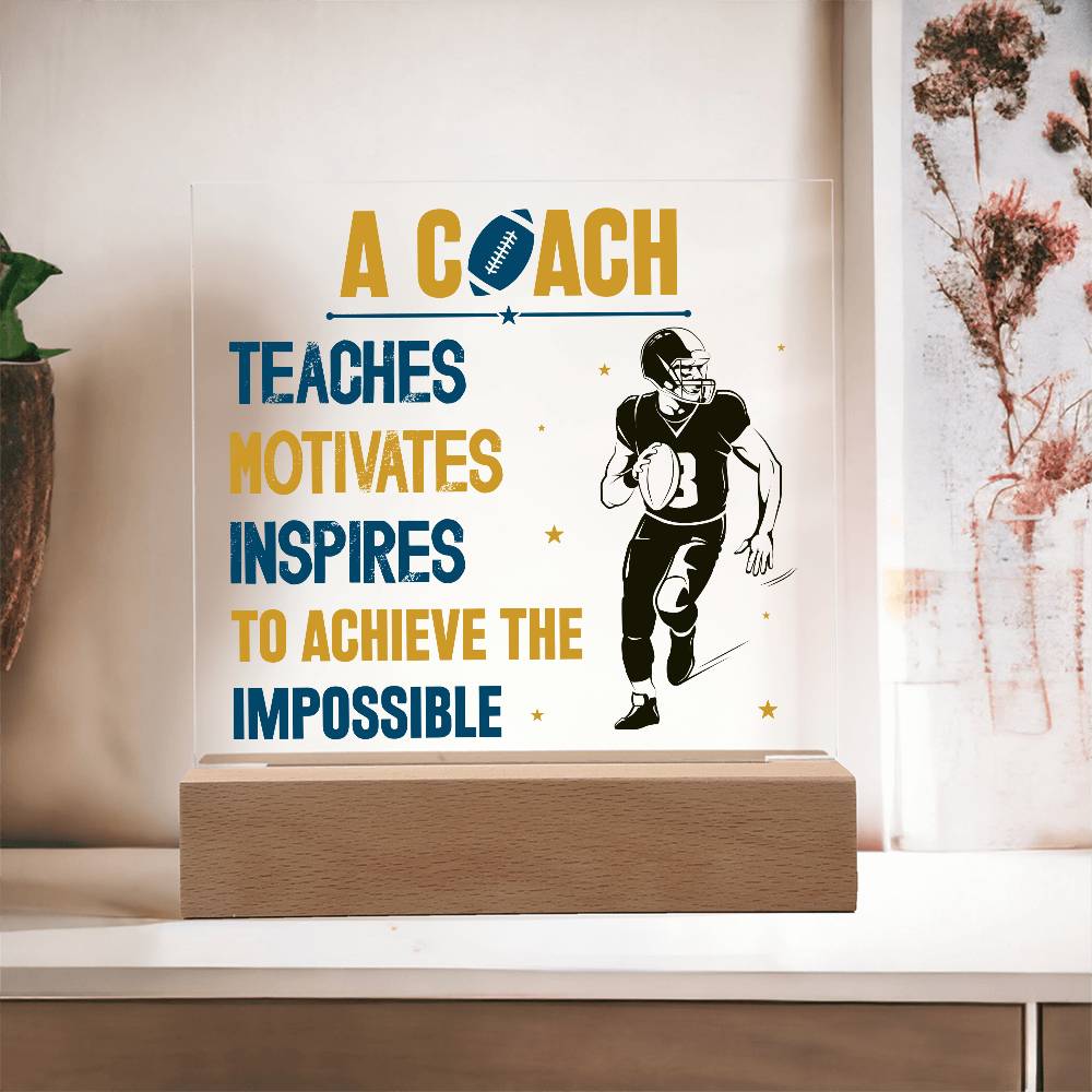 Coach Printed Square Shaped Acrylic Plaque-Express Your Love Gifts
