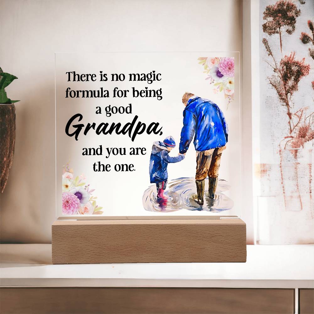 Grandpa Magic Printed Square Shaped Acrylic Plaque-Express Your Love Gifts