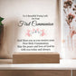 First Communion Printed Square Shaped Acrylic Plaque-Express Your Love Gifts