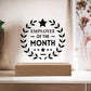 Employee Of The Month Printed Square Shaped Acrylic Plaque-Express Your Love Gifts