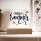 Hello Summer Printed Square Shaped Acrylic Plaque-Express Your Love Gifts