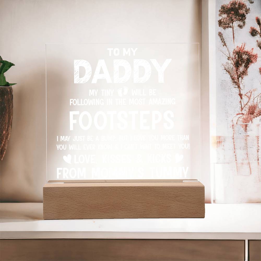To My Daddy Printed Square Shaped Acrylic Plaque-Express Your Love Gifts
