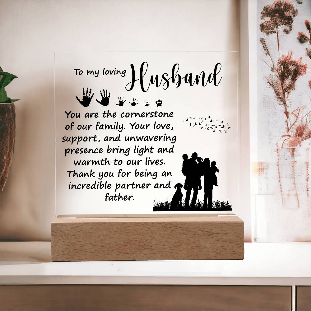 Dad Loving Husband Printed Square Shaped Acrylic Plaque-Express Your Love Gifts