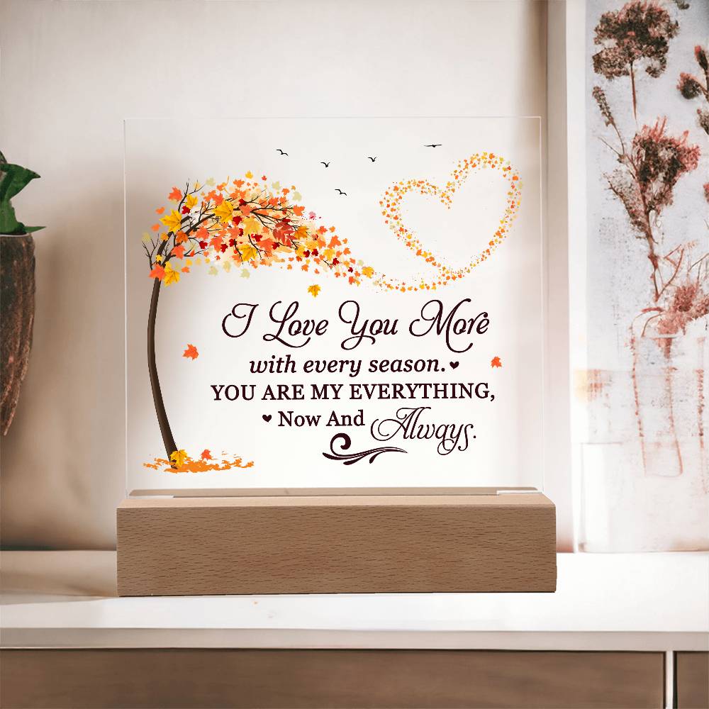 Love You More Printed Square Shaped Acrylic Plaque-Express Your Love Gifts