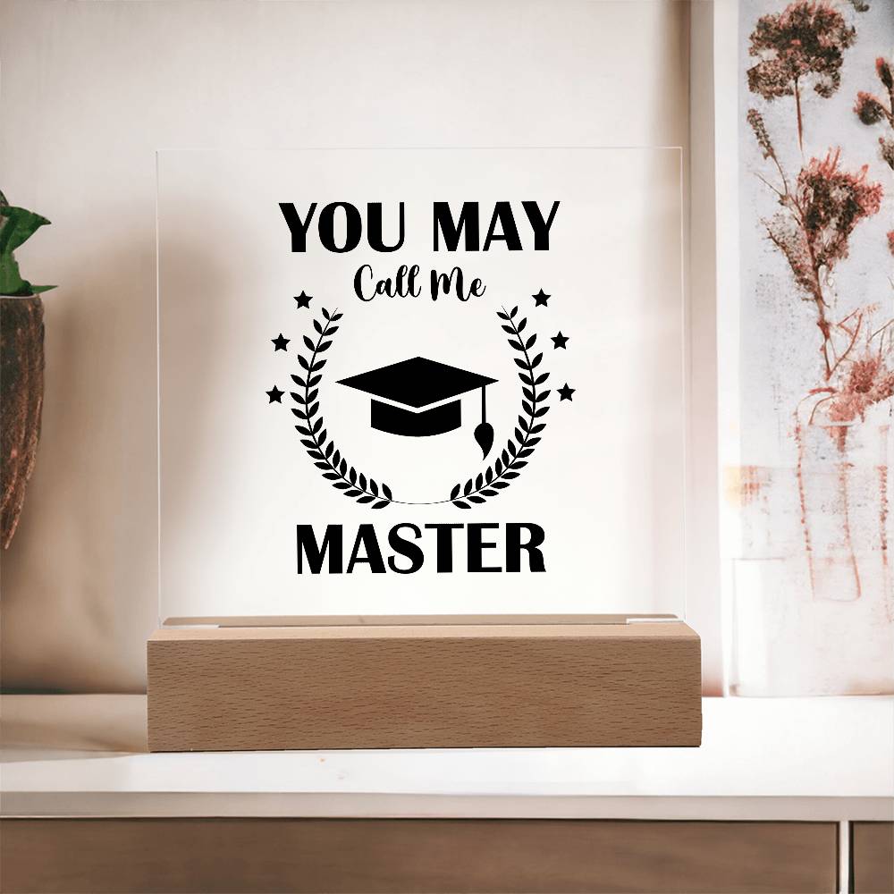 Graduation Masters Printed Square Shaped Acrylic Plaque-Express Your Love Gifts
