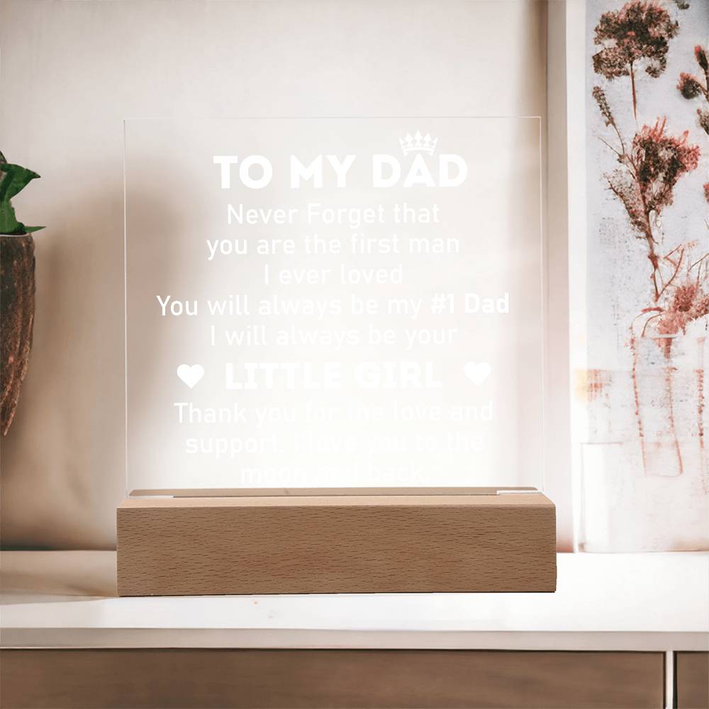 Dad #1 Printed Square Shaped Acrylic Plaque-Express Your Love Gifts