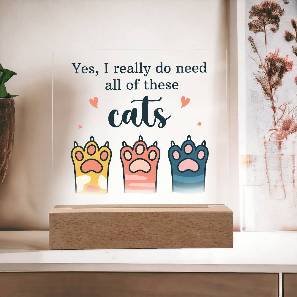 Pets Cats Printed Square Shaped Acrylic Plaque-Express Your Love Gifts