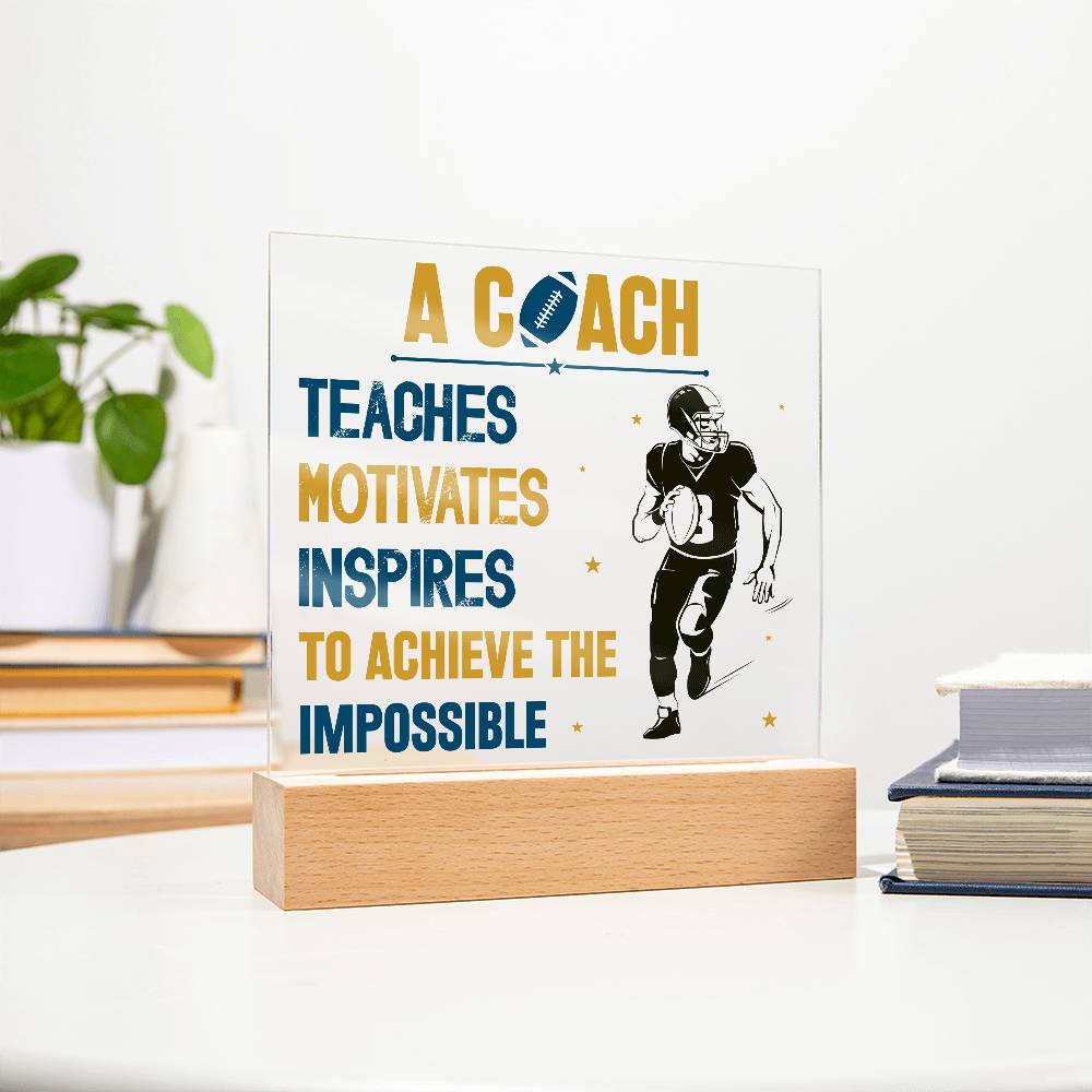 Coach Printed Square Shaped Acrylic Plaque-Express Your Love Gifts