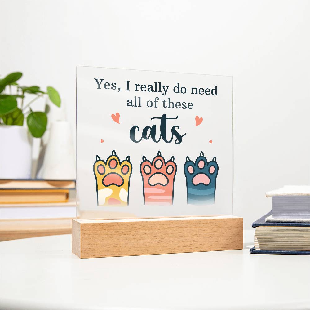 Pets Cats Printed Square Shaped Acrylic Plaque-Express Your Love Gifts