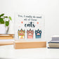 Pets Cats Printed Square Shaped Acrylic Plaque-Express Your Love Gifts