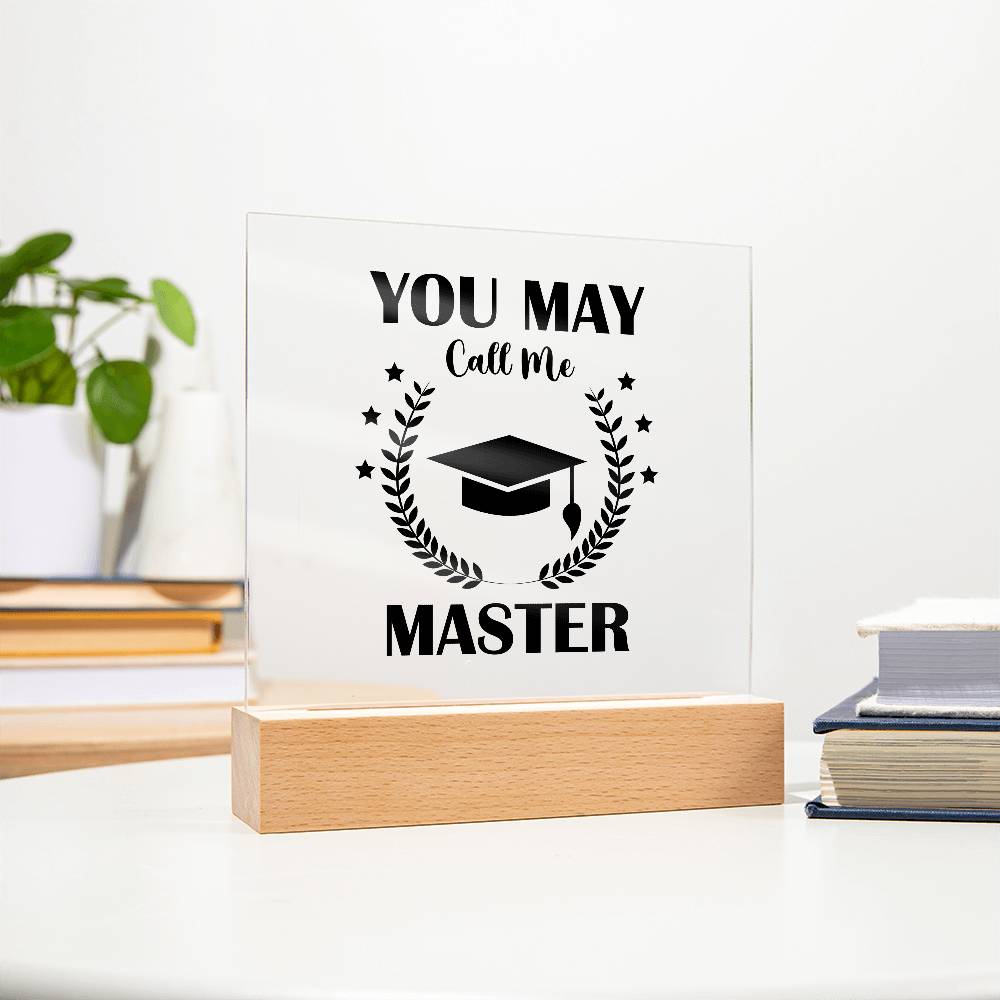 Graduation Masters Printed Square Shaped Acrylic Plaque-Express Your Love Gifts