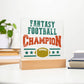 Fantasy Football Champion Printed Square Shaped Acrylic Plaque-Express Your Love Gifts