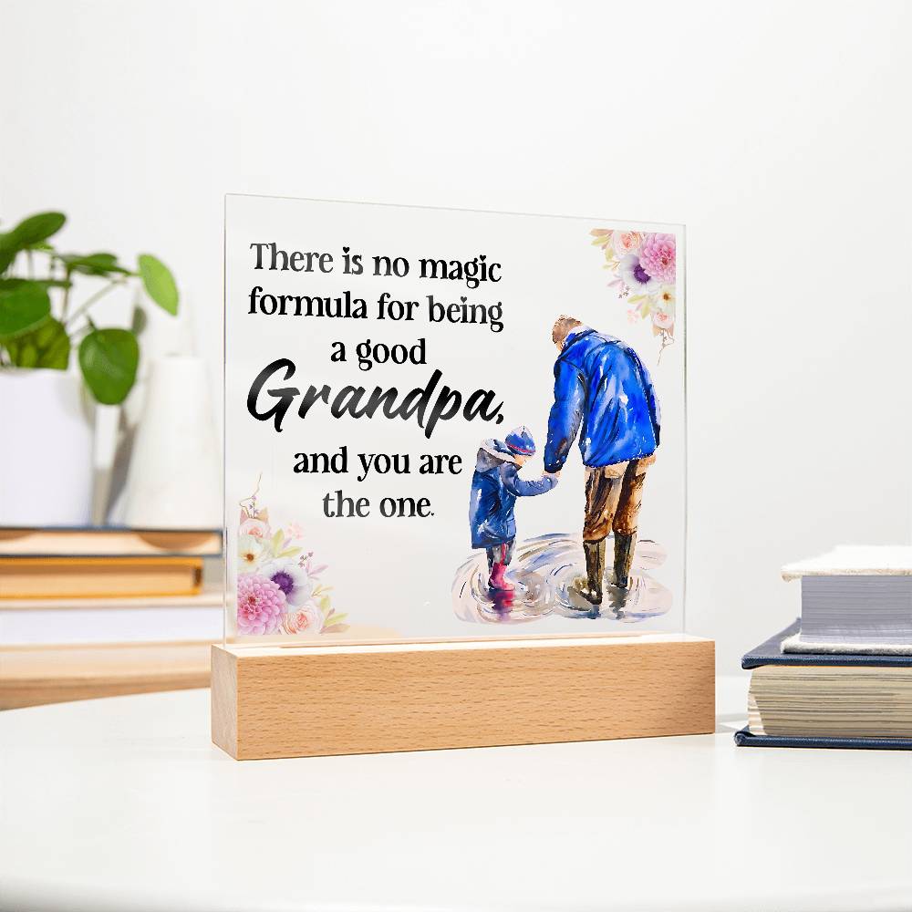 Grandpa Magic Printed Square Shaped Acrylic Plaque-Express Your Love Gifts