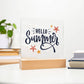 Hello Summer Printed Square Shaped Acrylic Plaque-Express Your Love Gifts