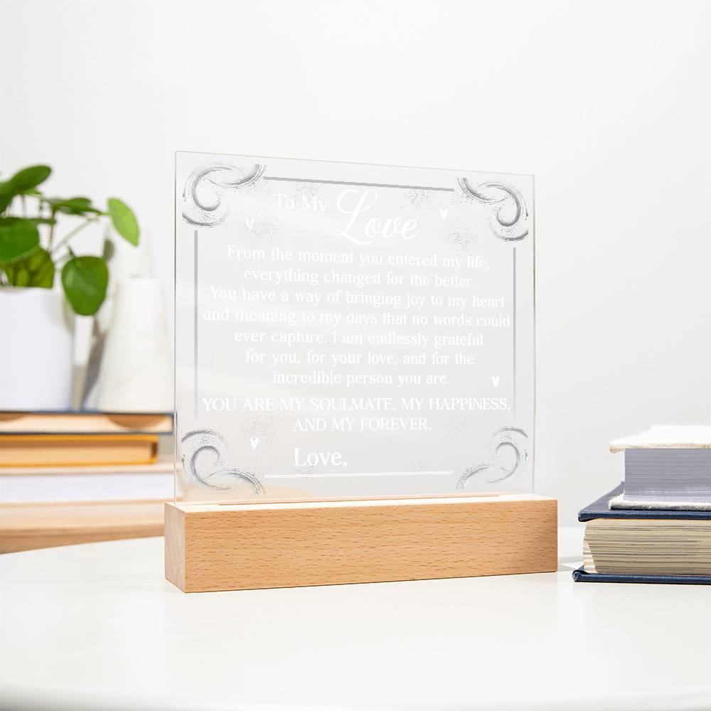 Personalized You Are My Soulmate Printed Square Shaped Acrylic Plaque-Express Your Love Gifts