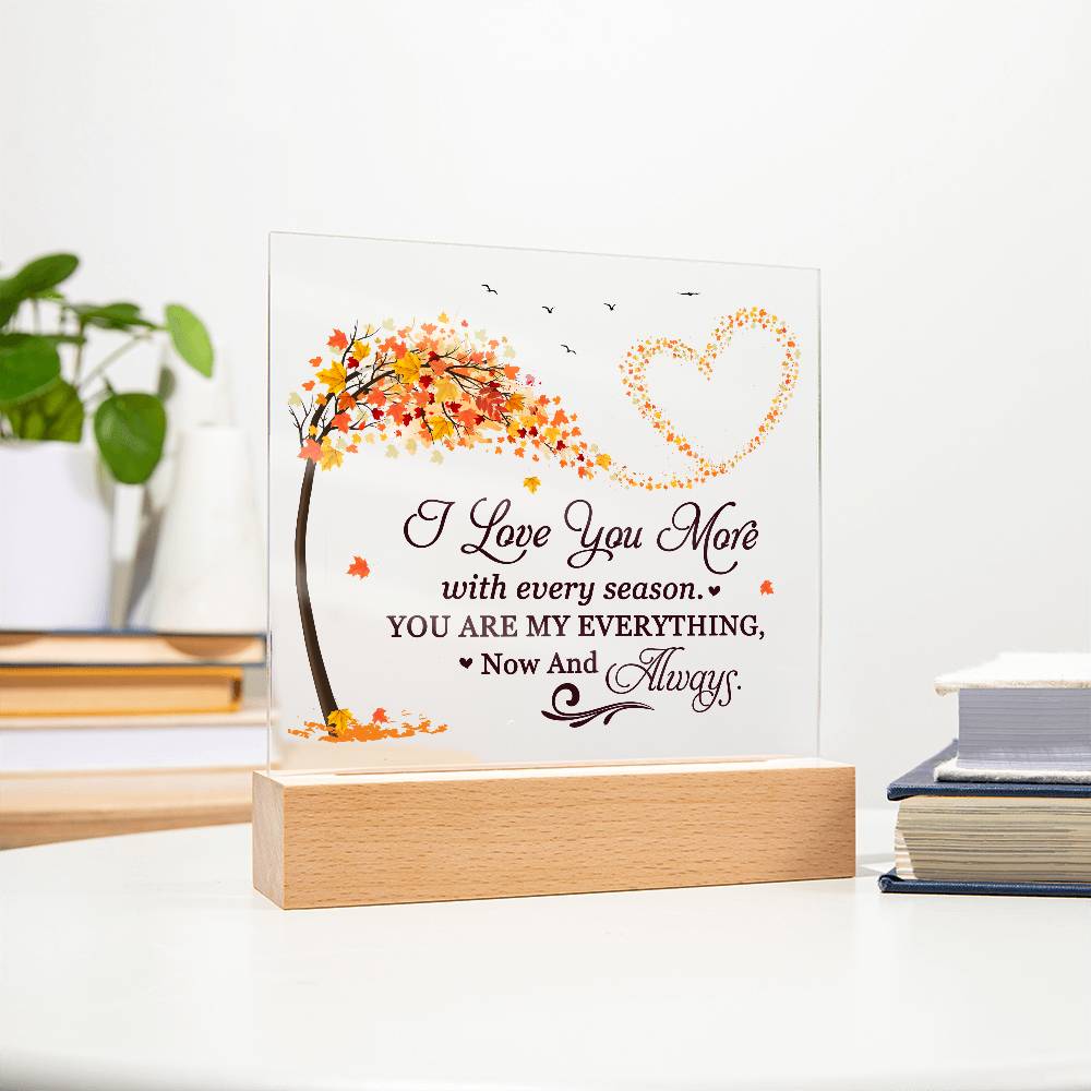 Love You More Printed Square Shaped Acrylic Plaque-Express Your Love Gifts
