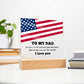To My Dad I Love You Printed Square Shaped Acrylic Plaque-Express Your Love Gifts