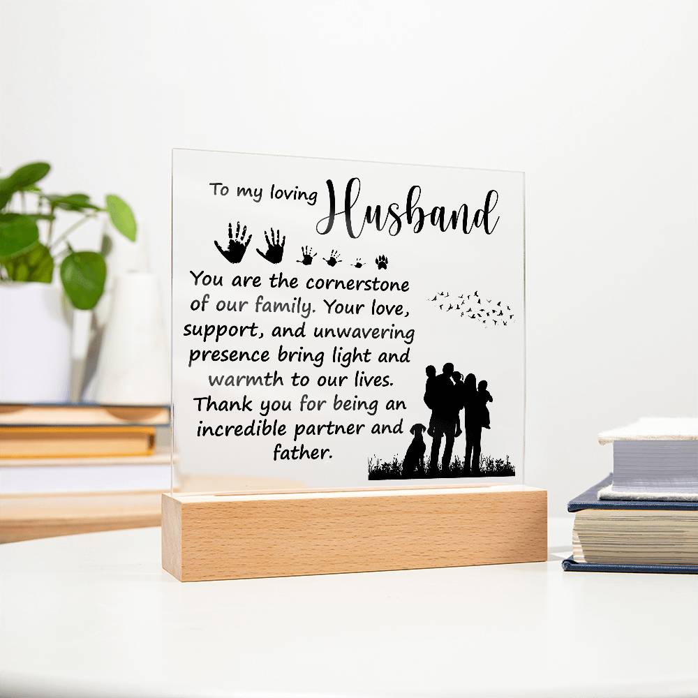Dad Loving Husband Printed Square Shaped Acrylic Plaque-Express Your Love Gifts