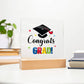 Congrats Grad! Printed Square Shaped Acrylic Plaque-Express Your Love Gifts