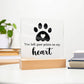 Paw Print Printed Square Shaped Acrylic Plaque-Express Your Love Gifts