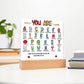 Teacher's ABC Printed Square Shaped Acrylic Plaque-Express Your Love Gifts
