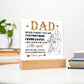 Dad Never Forget Printed Square Shaped Acrylic Plaque-Express Your Love Gifts