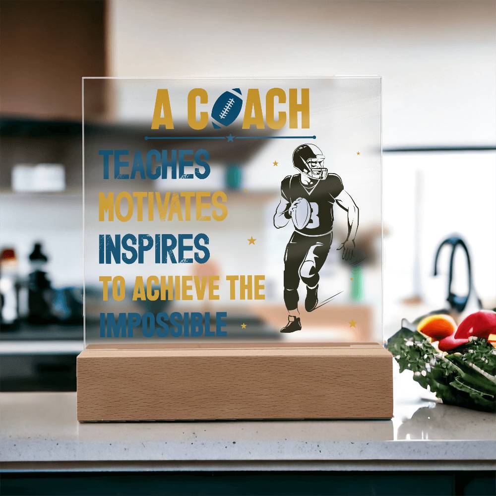 Coach Printed Square Shaped Acrylic Plaque-Express Your Love Gifts