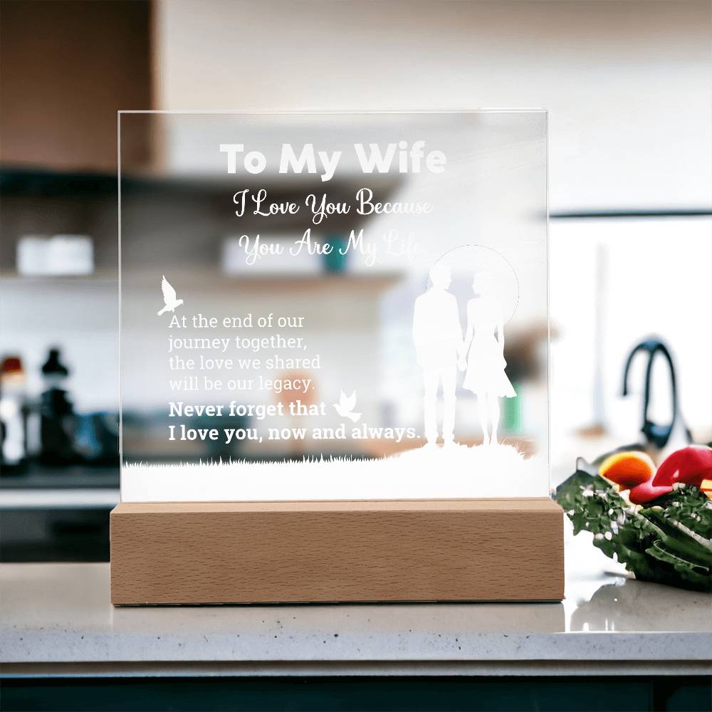 I Love You Because Printed Square Shaped Acrylic Plaque-Express Your Love Gifts