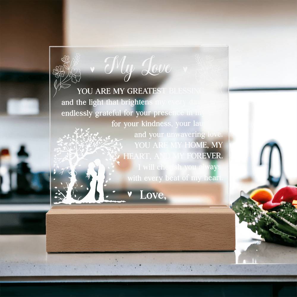 You Are My Greatest Blessing Printed Square Shaped Acrylic Plaque-Express Your Love Gifts
