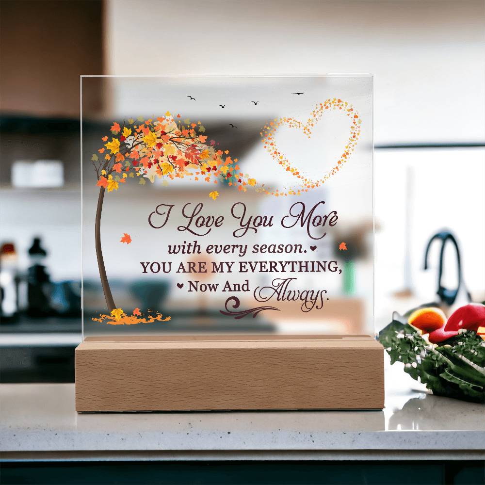 Love You More Printed Square Shaped Acrylic Plaque-Express Your Love Gifts
