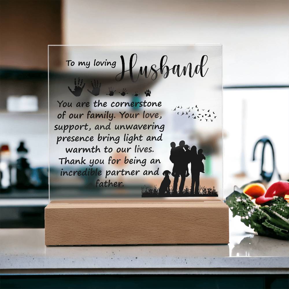 Dad Loving Husband Printed Square Shaped Acrylic Plaque-Express Your Love Gifts