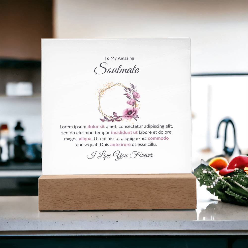 To My Soulmate Lorem Ipsum Printed Square Shaped Acrylic Plaque-Express Your Love Gifts