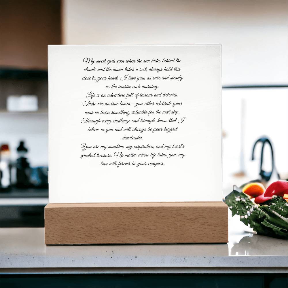 My Sweet Girl Printed Square Shaped Acrylic Plaque-Express Your Love Gifts