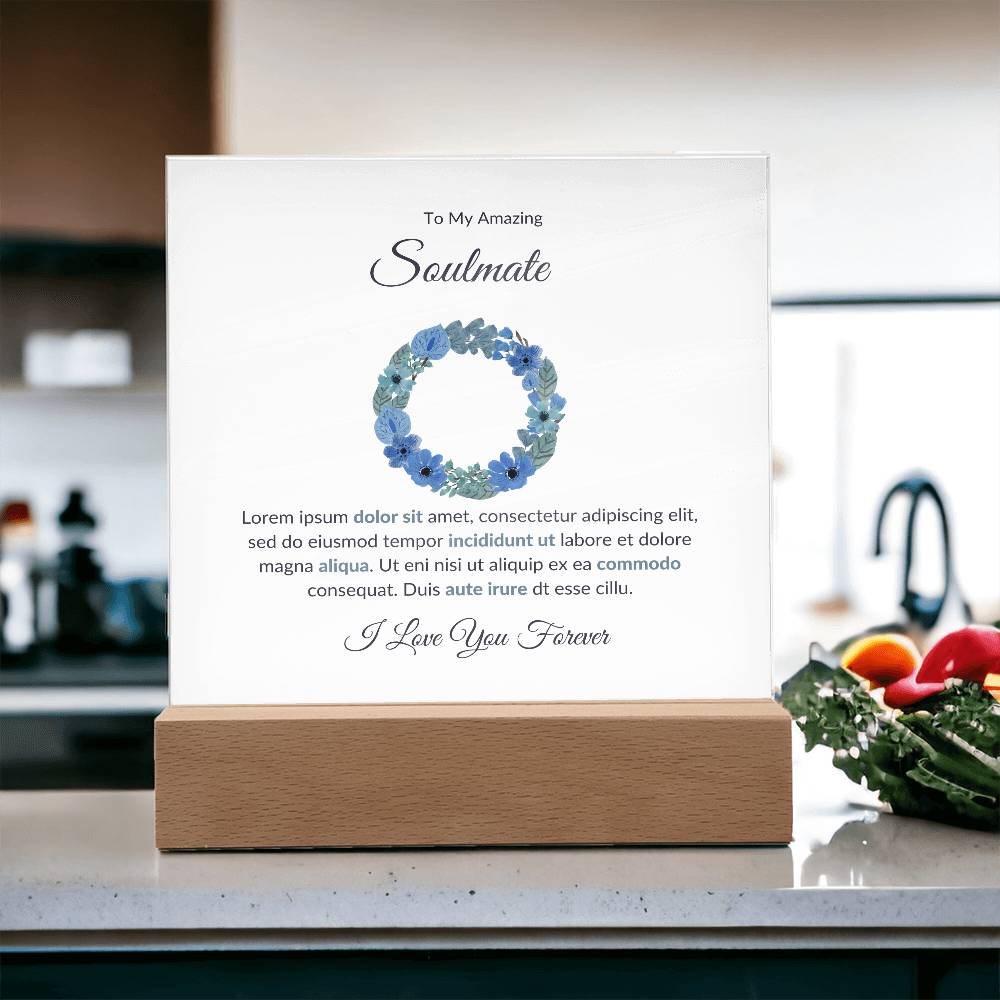 To My Soulmate Lorem Ipsum Dolor Printed Square Shaped Acrylic Plaque-Express Your Love Gifts
