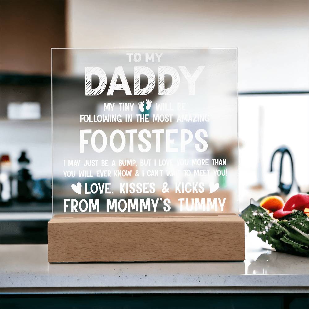 To My Daddy Printed Square Shaped Acrylic Plaque-Express Your Love Gifts