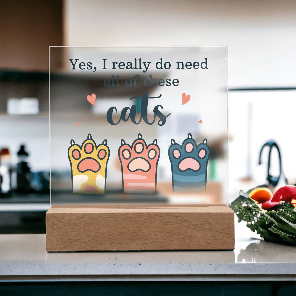 Pets Cats Printed Square Shaped Acrylic Plaque-Express Your Love Gifts