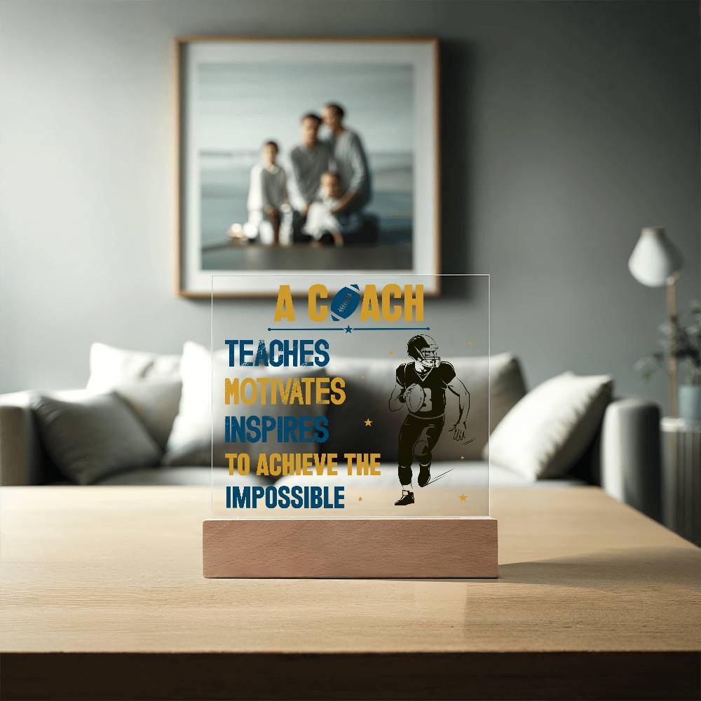 Coach Printed Square Shaped Acrylic Plaque-Express Your Love Gifts