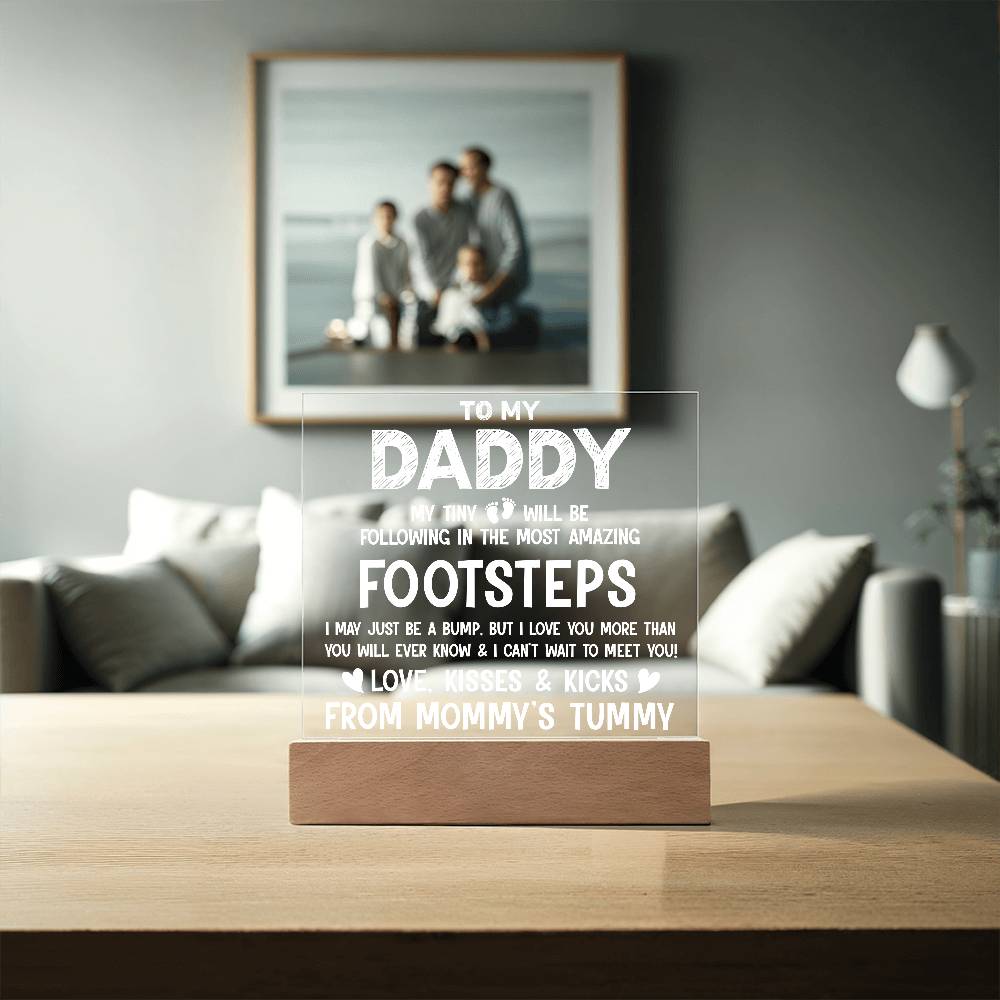 To My Daddy Printed Square Shaped Acrylic Plaque-Express Your Love Gifts